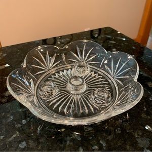 Princess House Highlights Lead Crystal Taper Candle Holder 4 Lights Centerpiece